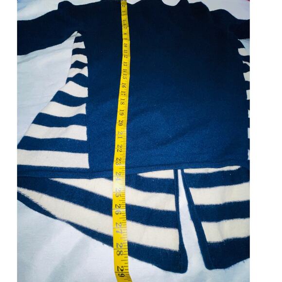 Nordstrom Collection 100%‎ Cashmere Sweater - Navy/White Stripe - Women's Size M - Picture 7 of 8